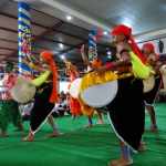 Dollu Kunitha performance on the occasion of Birthday of Dalai Lama at Bailkuppe